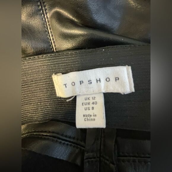 TopShop Faux Leather Skinny Pants 8 - Picture 6 of 8